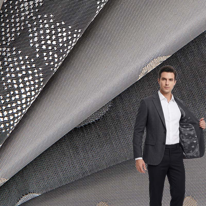 Jacquard-Futterstoff aus Polyester-Viskose-Mischgewebe